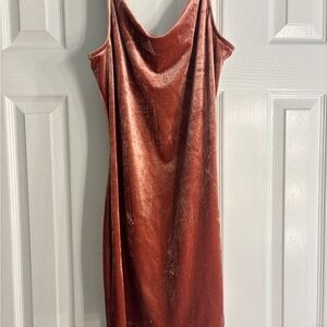 love, Fire Pink Velvet Slip Dress